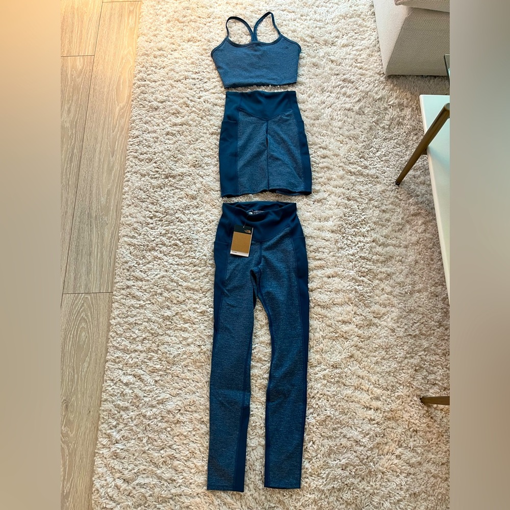 The North Face Blue Leggings and Top Set